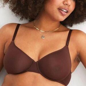 Aerie Smoothez Balconette Mesh Bra Flexible Underwire Brown 32DD NWT